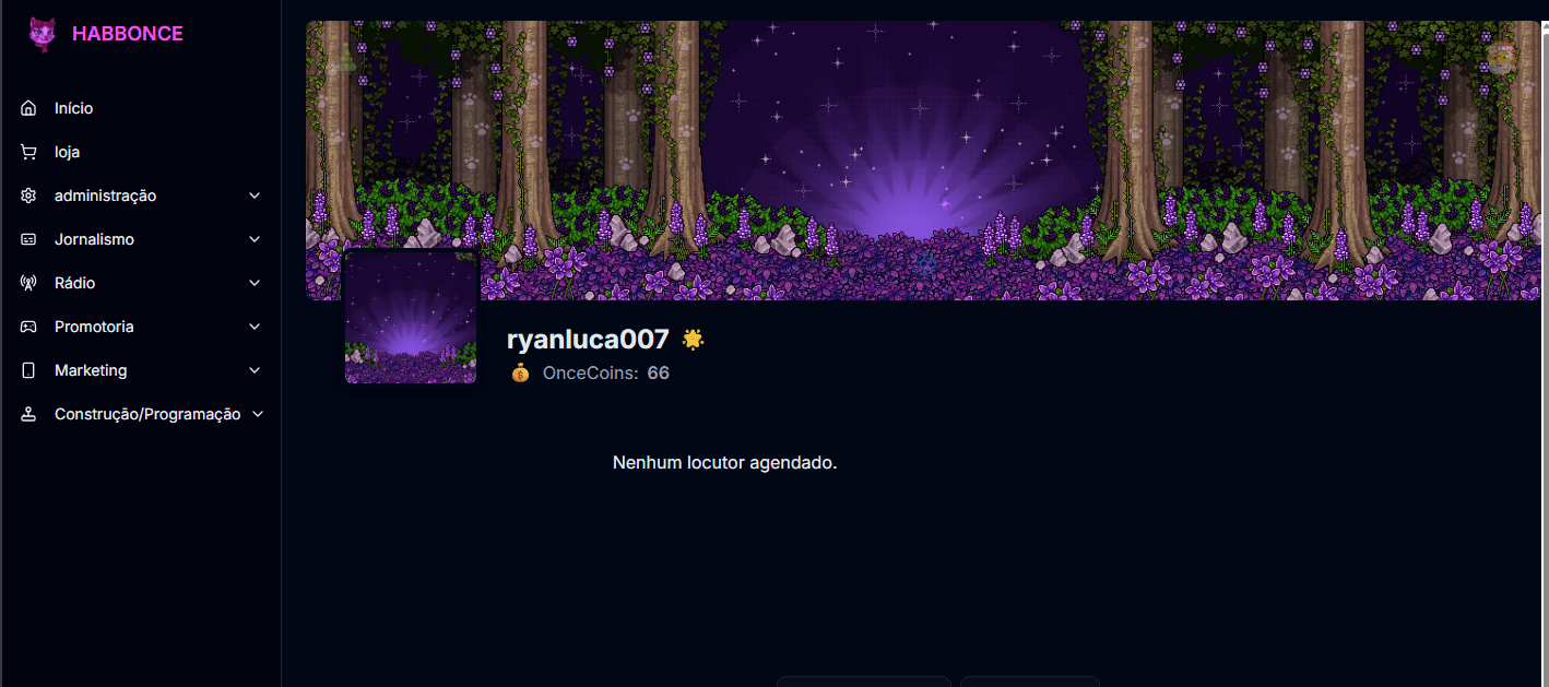 Painel Administrativo Habbonce desenvolvido pela Archipixel